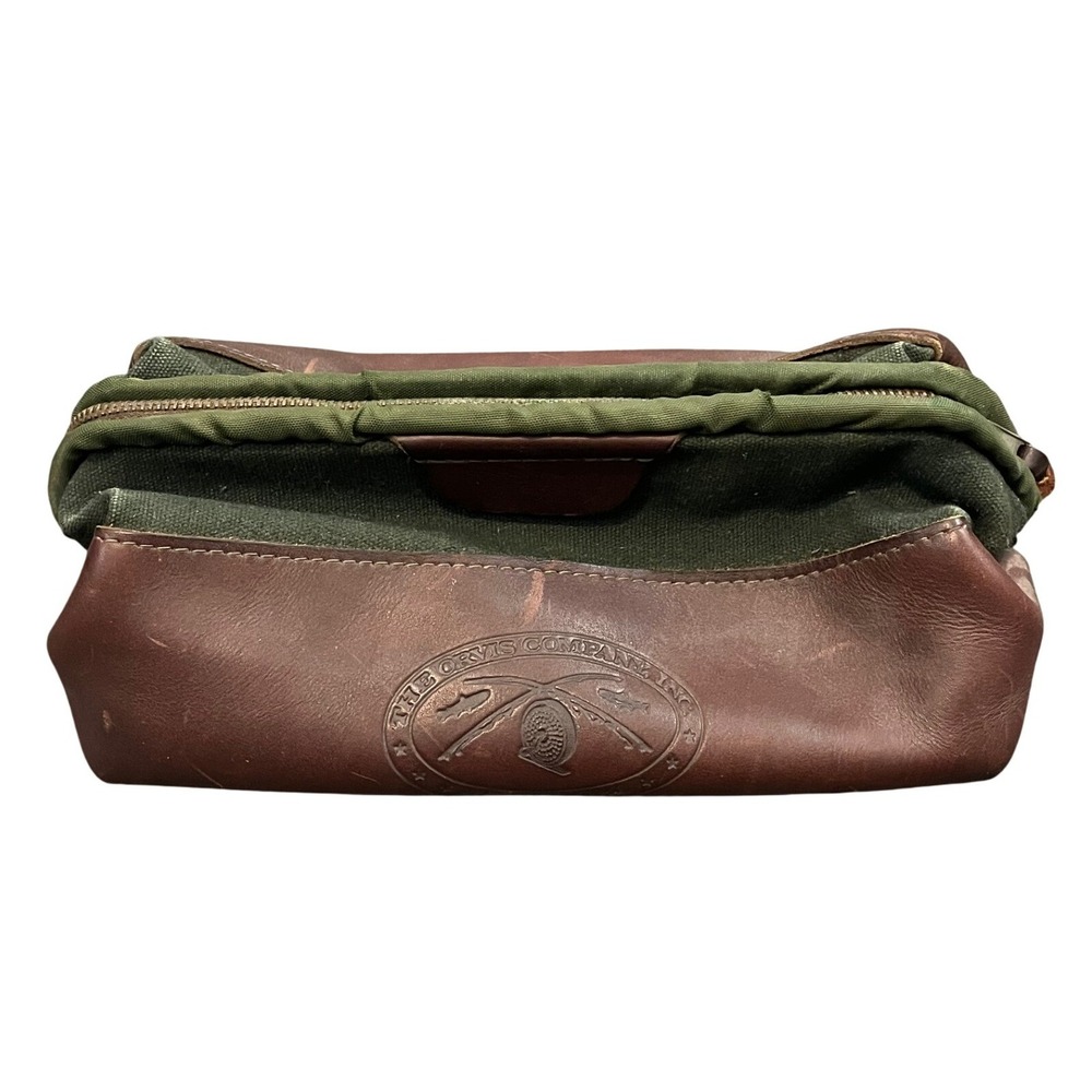Vintage Orvis Battenkill Green Canvas Leather Dop Bag Dop Kit Travel Bag